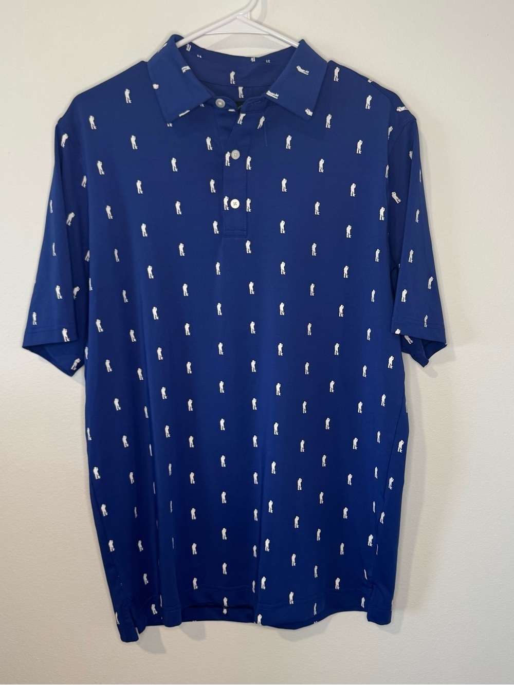 U Suck at Golf Apparel Co Blue Golf Polo Men’s Medium Performance Stretch Shirt